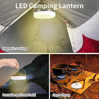 2-Pack Camping String Lights, 4-in-1 Quick-Closing, 32.8-Foot Rechargeable Tent Lights, 8 Lighting Modes, Portable LED Lights, Christmas Fairy Lights Party Decorations Camping Essentials
