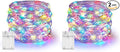 2-Pack 40ft Christmas LED String Lights, Waterproof Timer Lights
