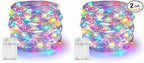 2-Pack 40ft Christmas LED String Lights, Waterproof Timer Lights