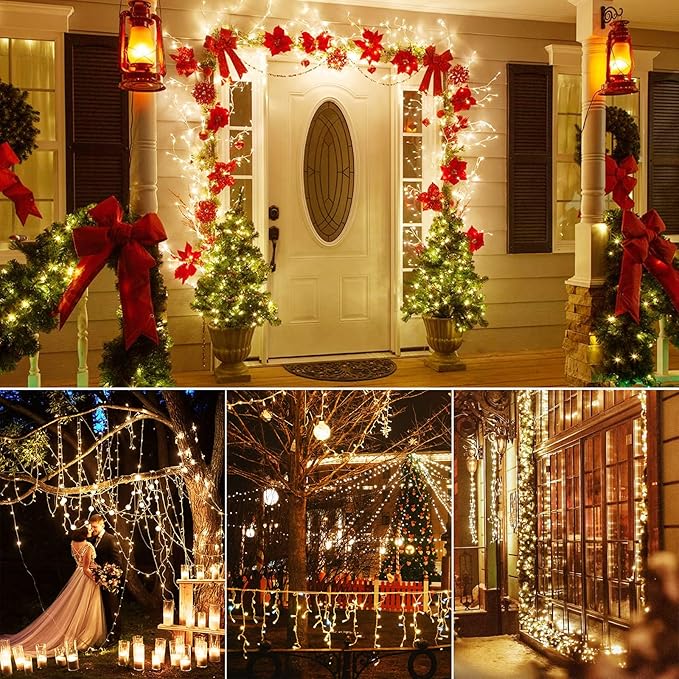 Christmas Backyard String Lights, 4ft 200 LED Waterproof
