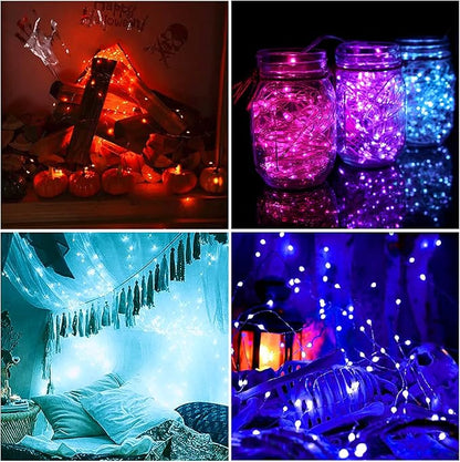 OMIKA 2 Pack LED Fairy Lights 33FT 100 LEDs Battery Operated String Light, Waterproof Multi Color Changing Fairy Lights with Remote for Indoor Outdoor Patio Wedding Party Xmas Bedroom Decoration