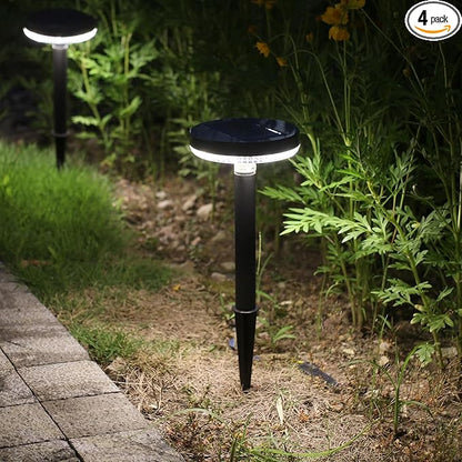 DAWALIGHT Solar Path Lights 4 Pack, IP65 Waterproof Outdoor Pathway Lights 3000K Warm White, Solares Yard Lights for Garden Landscape Walkway Patio Decor