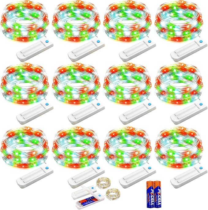 Christmas Patio String Lights 12-Pack, 10ft 30 LED Waterproof
