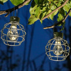 Courtyard Solar Hanging Lanterns 2-Pack, Elegant Porch Decor