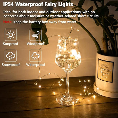 4-Pack Christmas String Lights, 4ft 50 LED Waterproof Twinkle Lights