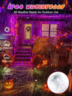 2-Pack 200 LED Halloween Twinkle Lights, 66ft Waterproof for Patio