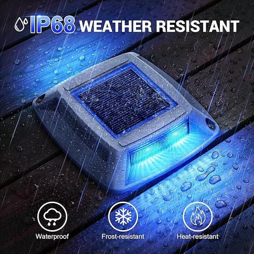 10-Pack Solar Gutter Lights, Blue Waterproof LED