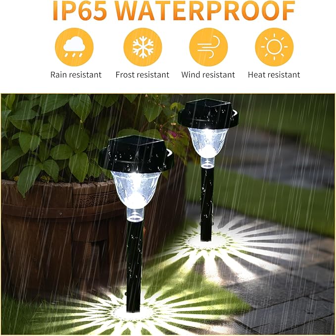 10-Pack IP65 Solar Landscape Lights for Garden