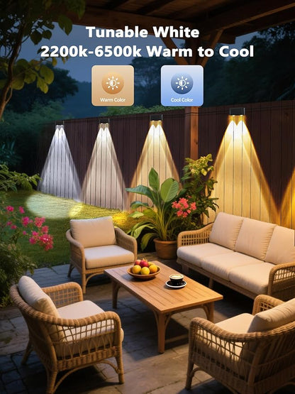 Brizled Smart Outdoor Fence Lights, 12 Lamps Tunable White + RGB Deck Lights APP Controlled Compatible with Alexa & Google Home, Music Sync Fence Outdoor Lighting for Garden Backyard Yard Home Decor