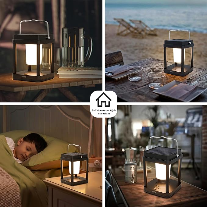 Courtyard Solar Lantern Set, Rustic Porch Lighting