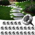 Solar Flat Disk Lights 24-Pack, Waterproof Driveway