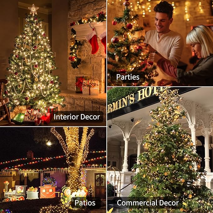Christmas Patio String Lights 4-Pack, 20 LED Waterproof