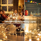 33ft Christmas LED String Lights, Waterproof Timer Lights