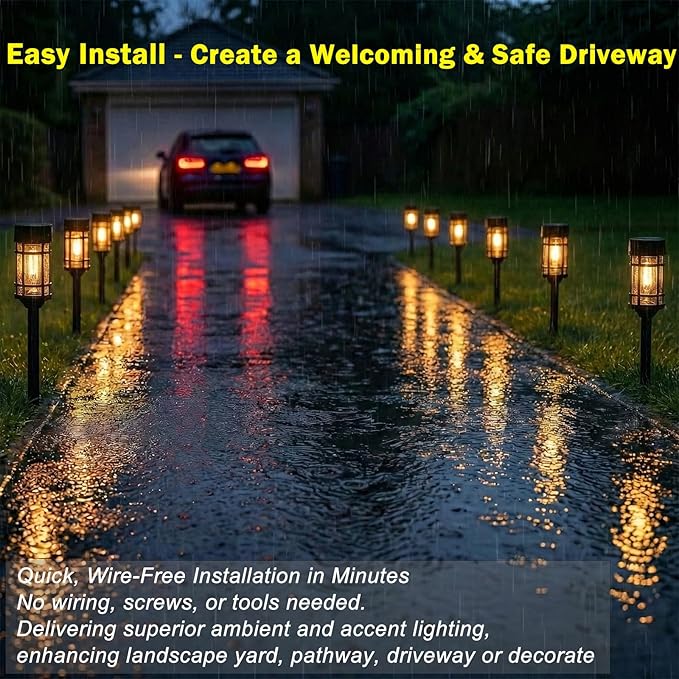 Solar Pathway Lights 8-Pack, Walkway LED