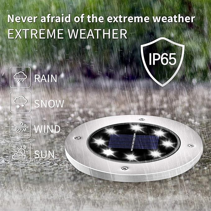 INCX Solar Lights Outdoor Waterproof, 24 Pack Solar Light for Outside, Garden Lights Landscape Lighting for Patio Pathway Lawn Yard Deck Driveway Walkway, Cold White, 4.6 inch