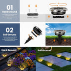 20-Pack Warm White Flat Solar Walkway Lights, Waterproof LED