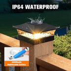 RGB Solar Fence Post Caps 8-Pack, Deck LED