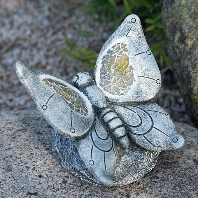 Solar Butterfly Statue Light, Yard Decor