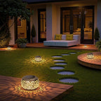 2-Pack Backyard Solar Outdoor Lanterns, Elegant Waterproof LED