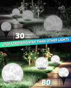 2-Pack White In-Ground Solar Lights, Flat LED Garden