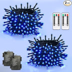 2-Pack 100 LED Christmas Twinkle Lights, 33ft Waterproof for Yard