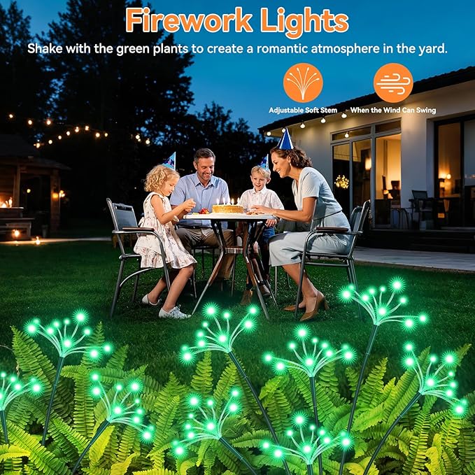 Green Solar Pathway Lights 2-Pack, Walkway LED