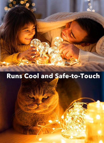 12-Pack Outdoor String Lights, 7ft Silver Waterproof LED