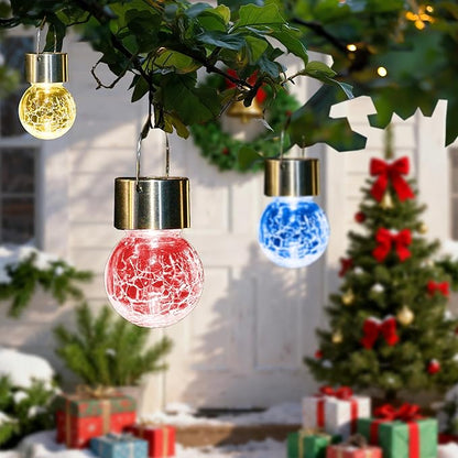 SOLPEX 12 Pack Solar Outdoor Lights Decorative, Hanging Christmas Decoration Solar Light Outdoor Solar Powered Waterproof Lights, Hanging Globe Light for Garden, Yard, Patio, Lawn(Color Changing)