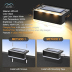 4-Pack Warm White Stair Solar Lights, Waterproof LED