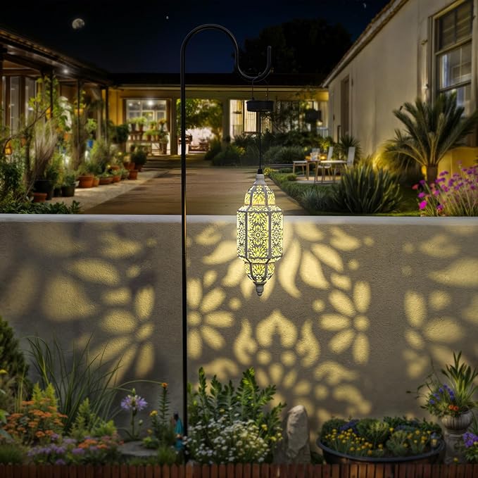 Solar Moroccan Hanging Pendant Lantern, Waterproof