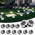 12-Pack Cold White In-Ground Solar Lights, Flat LED Garden