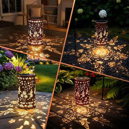 FLAGWIX Sympathy Gifts for Loss of Loved One - Memorial Solar Lanterns Outdoor Waterproof Decor - Hummingbird Gifts for Women, Bereavement Memorial Gift for Mom Grandma, Decorative Lantern for Garden
