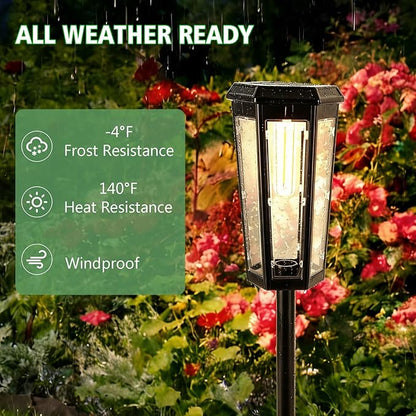 echosari 8 Pack Solar Pathway Lights Outdoor, Waterproof Solar Lights Outdoor, Auto On/Off, Long-Lasting Solar Powered Garden Lights Driveway Lights for Yard Path Landscape Walkway Lawn（Warm White）