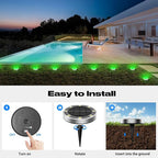 8-Pack Green In-Ground Solar Lights, Flat LED Walkway