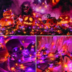 4-Pack 4ft Halloween LED String Lights, Waterproof Timer Lights