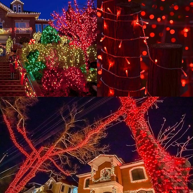 300 LED Christmas Twinkle Lights, 5ft Waterproof for Yard
