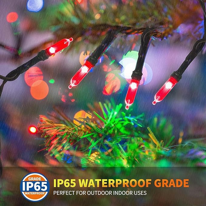 Tcamp 33ft 100LED Red Christmas Lights Battery Operated with Remote Memory Timer, 8 Modes Battery String Lights for Christmas Tree Wreath Bedroom Outdoor Indoor Decor