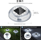 Solar Fence Lights 2-Pack, Waterproof LED