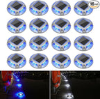 16-Pack Solar Dock Lights, White Waterproof LED