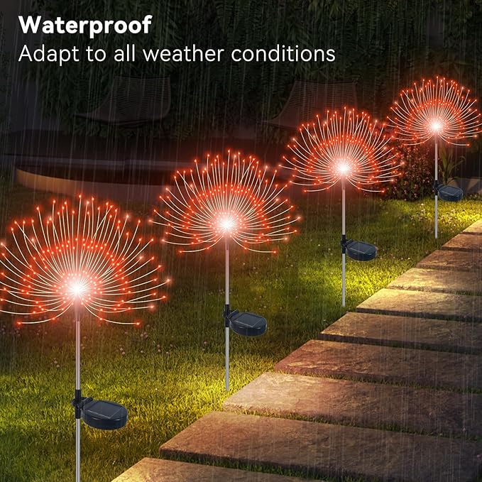 Solar Walkway Path Lights 2-Pack, Waterproof