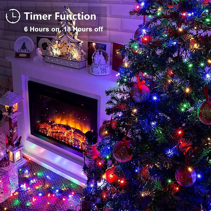 4-Pack 400 LED Christmas Twinkle Lights, 160ft Waterproof for Backyard