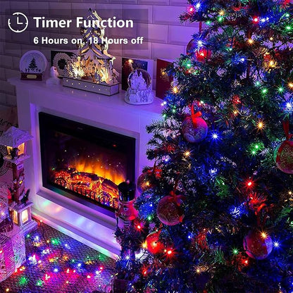 4-Pack 400 LED Christmas Twinkle Lights, 160ft Waterproof for Backyard