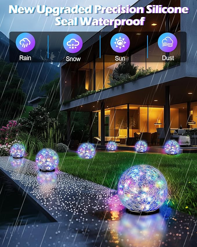 2-Pack Solar Landscape Lights for Driveway