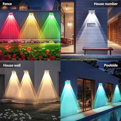 Brizled 12 Pack Outdoor Solar Fence Lights, 11 Modes & 9 Colors Color Changing Fence Solar Lights Waterproof IP65, 100 Lumens Landscape Deck Outdoor Lighting for Backyard Railing Wall Fence Poolside