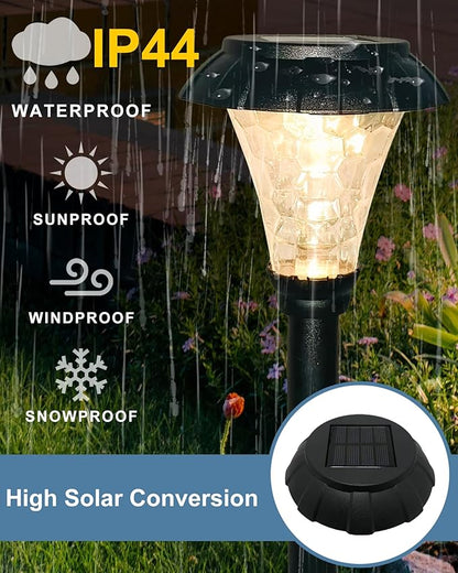 Solar Pathway Lights,6 Pack Solar Lights Outdoor Waterproof,Outdoor Solar Lights for Yard,Lawn,Patios, Garden,Landscape,Walkway,Driveway