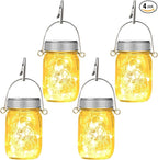 Solar Garden Lanterns 4-Pack, Porch Hanging LED Decor