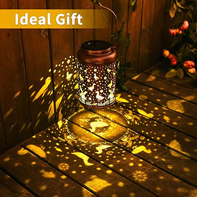 Hanging Solar Hanging Lanterns 2-Pack, Decorative Backyard Decor