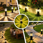 4-Pack Warm White Solar Path Lights, Outdoor Garden LED