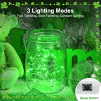 12-Pack Outdoor String Lights, 7ft Green Waterproof LED