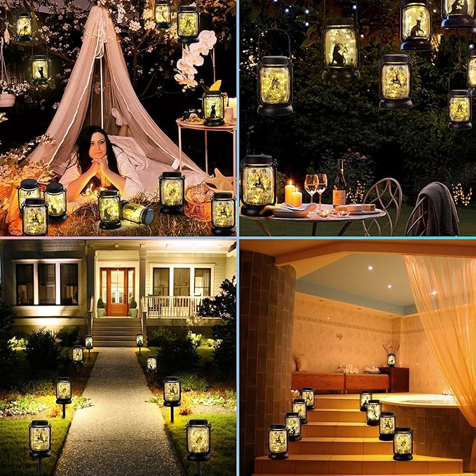 Christmas Gifts for Women Hummingbird Solar Lanterns Hummingbird Mom Birthday Gift Solar Lights Hummingbird Gifts Bird Christmas Decorative Lanterns for Yard, Patio, Lawn, Pathway, Garden Decor